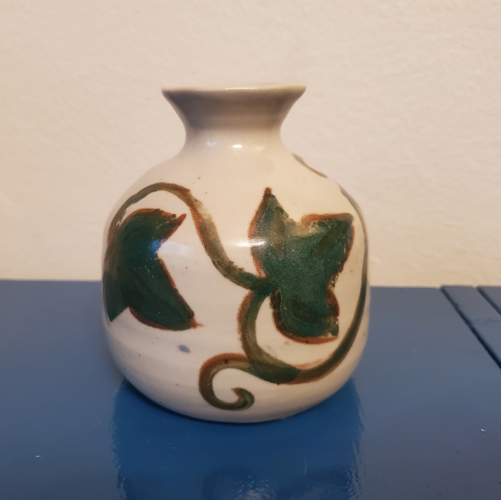 Studio pottery botanical bud vase